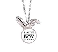 I Am The Rebellious Boy Art Deco Fashion Rabbit Necklace Pendant Bunny Animal Jewelry Gift