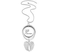 I Am The Richest Man Art Deco Fashion Pendant Angel Wings Rotating Necklace Jewelry