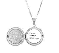 I Am The Smartest Man Art Deco Fashion Locket Necklace Hold Picture Jewelry Birthday Gift