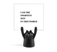 I Am The Smartest Man Art Deco Fashion Memo Holder Cartoon Black Cat Stand Decoration