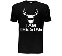 I Am The Stag Funny Stag Do/Mens T-Shirt Unisex Medium Black