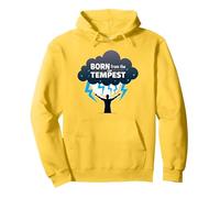 I Am The Storm: Born From The Tempest Inspirational Art Pullover Hoodie, Adult Unisex, Lemon, XL