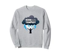 I Am The Storm: Born From The Tempest Inspirational Art Sweatshirt, Adult Unisex, Heather Grey, XXL