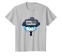 I Am The Storm: Born from The Tempest Inspirational Art T-Shirt, Kids, Silver, 2 Years