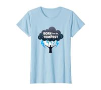I Am The Storm: Born from The Tempest Inspirational Art T-Shirt, Women, Baby Blue, M