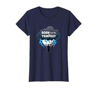 I Am The Storm: Born from The Tempest Inspirational Art T-Shirt, Women, Navy, M