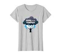 I Am The Storm: Born from The Tempest Inspirational Art T-Shirt, Women, Silver, XS