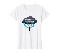 I Am The Storm: Born from The Tempest Inspirational Art T-Shirt, Women, White, XS
