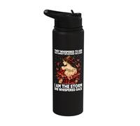 I Am The Storm She Whispered Back Butterfly Inspirational Stainless Steel Insulated Water Bottle