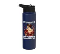 I Am The Storm She Whispered Back Butterfly Inspirational Stainless Steel Insulated Water Bottle