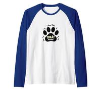 I Am The Treat Provider Paw Print Dog Lover Raglan Baseball Tee, Men, Royal Blue/White, S