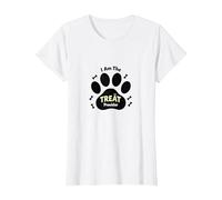 I Am The Treat Provider Paw Print Dog Lover T-Shirt, Women, White, S