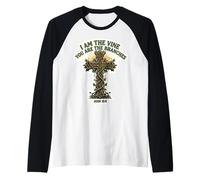 I Am The Vine You are The Branches Christian Bible Verse God Raglan Baseball Tee