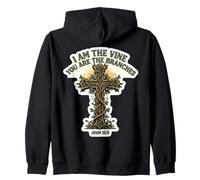 I Am The Vine You Are The Branches Christian Bible Verse God Zip Hoodie