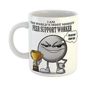 I am The World's Most Modest Peer Support Worker Smug Mug Sarcastic, 11 oz Ceramic Mug