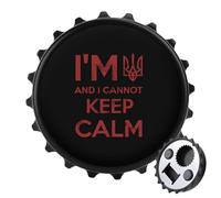 I Am Ukrainian and I Cannot Keep Calm 2 in 1 Magnetic Beer Bottle Opener Fridge Magnets Easy Storage Gift for Men Women Black-Style