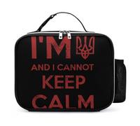 I Am Ukrainian And I Cannot Keep Calm Reusable Insulated Lunch Bag Tote Handbag Leather Portable Cooler Bags for Men Women