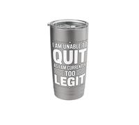 I am Unable to Quit Currently Too Legit MC Funny 80s 90s Rap Stainless Steel Insulated Tumbler