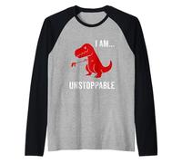 I Am Unstoppable - Funny T-Rex Dinosaur Jurassic Animal Gift Raglan Baseball Tee