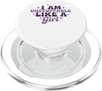 I Am Unstoppable Like A Girl Motivational Quote PopSockets PopGrip for MagSafe