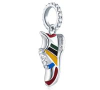 I Am Unstoppable Sneaker Charm Pendant fit Pandora Mument Bracelet, Colourful Enamel Sport Shoe Dangle Beads, Gift for Friends/Son/Husband