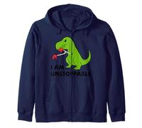 I Am Unstoppable T-rex dinosaur Funny Zip Hoodie
