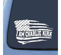 I Am We are Charlie Kirk True American Hero Car Bumper Stickers Decals,Justice for Charlie Kirk Stickers,Silenced Not Forgotten in Loving Memory C-Harlie Truck Sticker for Car Truck Laptop Windows