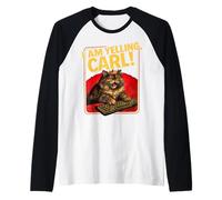 I Am Yelling Carl ! Cat Funny Meme Cute Raglan Baseball Tee