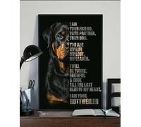 I Am Your Friend Your Partner Your Dog I Am Your Rottweiler Dog Poster Metal Tin Sign Wall Decor For Garage Man Cave Bar Kitchen Metal Tin Sign 12x16 Inch