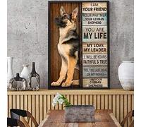 I Am Your Friend, Your Partner, Your German Shepherd Poster & Canvas Hq 20X30 CM Vintage Look Metal Decoration Art Sign for Home Kitchen Bathroom Farm Garden Garage Inspirational Quotes Wall Decor