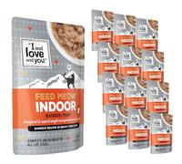I AND LOVE AND YOU Feed Meow Indoor Wet Cat Food - Mackerel - Packed with Protein and Fiber, Grain Free, Shredded, 3oz Pack of 12