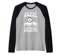 I Asked God for an Angel He Sent Me My Alaskan Malamute Raglan Baseball Tee