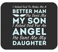I Asked God To Make Me A Better Man He Sent Me My Son S Mouse Pad Stitched Edge Mousepad Rubber Base Mouse Pads For Work Home Office 25X30Cm
