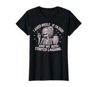 I Asked Myself If I'm Ok and We Both Started Laughing Meme Value Graphic T-Shirt, Women, Black, M