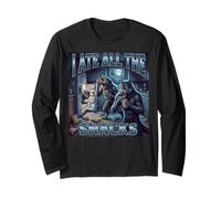 I Ate All The Snacks Funny Alpha Unhinged Wolf Meme Long Sleeve T-Shirt