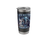 I Ate All The Snacks Funny Alpha Unhinged Wolf Meme Stainless Steel Insulated Tumbler
