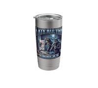 I Ate All The Snacks Funny Alpha Unhinged Wolf Meme Stainless Steel Insulated Tumbler