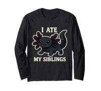 I Ate My Siblings Cute Axolotl Pun Long Sleeve T-Shirt