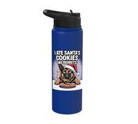 I Ate Santas Cookies Puppy Funny Christmas German Shepherd Stainless Steel Insulated Water Bottle
