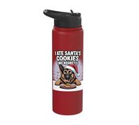 I Ate Santas Cookies Puppy Funny Christmas German Shepherd Stainless Steel Insulated Water Bottle