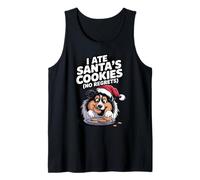 I Ate Santas Cookies Puppy Funny Christmas Shetland Sheepdog Tank Top