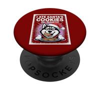 I Ate Santas Cookies Puppy Funny Christmas Siberian Husky PopSockets Adhesive PopGrip