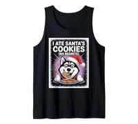 I Ate Santas Cookies Puppy Funny Christmas Siberian Husky Tank Top