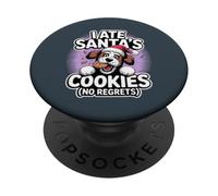 I Ate Santas Cookies Puppy Funny Christmas St Bernardoodle PopSockets Adhesive PopGrip