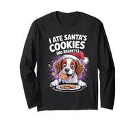 I Ate Santas Cookies Xmas Dog Puppy Funny Christmas Brittany Long Sleeve T-Shirt