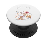 I Ate Santas Cookies XMAS Puppy Funny Christmas Collie PopSockets Adhesive PopGrip