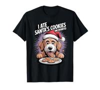 I Ate Santas Cookies Xmas Puppy Funny Christmas Goldendoodle T-Shirt
