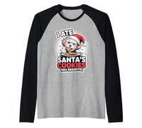 I Ate Santas Cookies Xmas Puppy Funny Christmas Maltipoo Raglan Baseball Tee