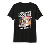 I Ate Santas Cookies Xmas Puppy Funny Christmas Welsh Corgi Premium T-Shirt