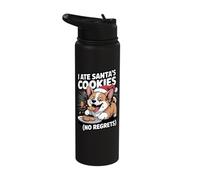I Ate Santas Cookies Xmas Puppy Funny Christmas Welsh Corgi Stainless Steel Insulated Water Bottle